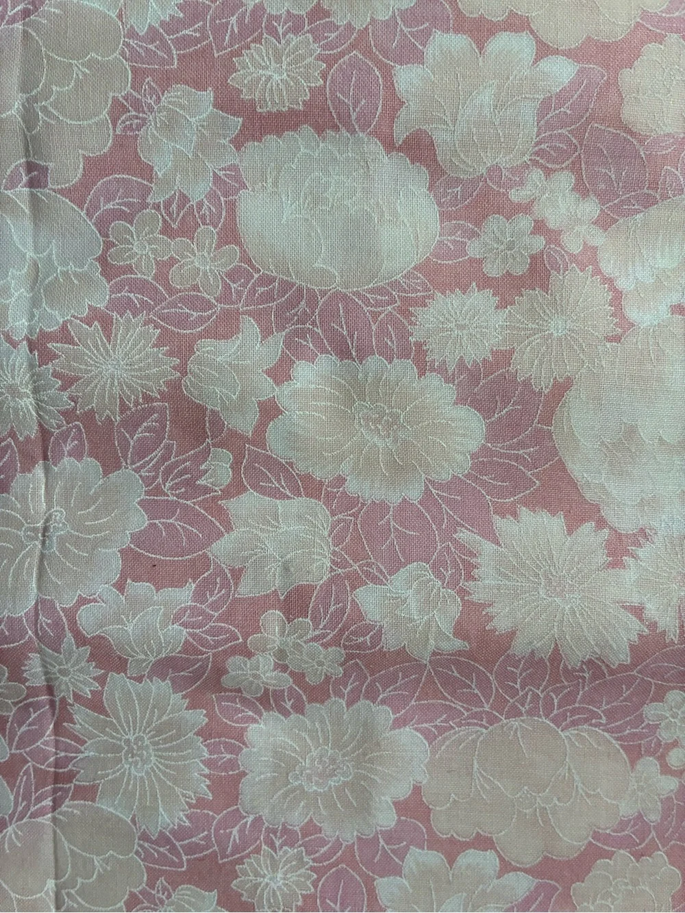 Half Yard of Pink Floral Quilting Cotton Fabric